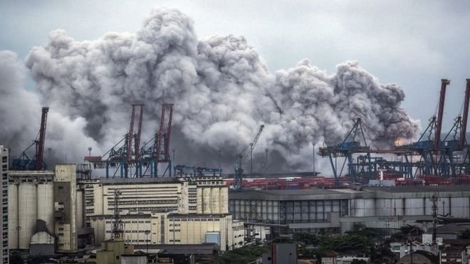 Toxic gas release in Santos Port, Brazil